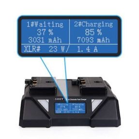 SWIT S-3812A dvojkanálová paralelná Gold-Mount rýchlonabíjačka s LCD