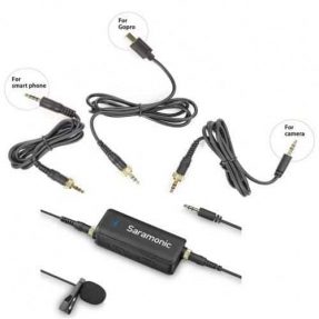 Saramonic LAVMic lavalierový mikrofón s adaptérom pre smartfóny, DSLR a GoPro