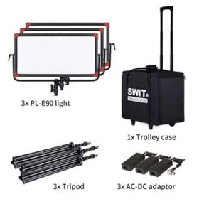 SWIT PL-E90 3-kit so statívmi v transportnom kufri
