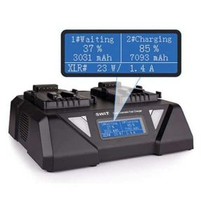 SWIT S-3812S dvojkanálová paralelná V-mount rýchlonabíjačka s LCD