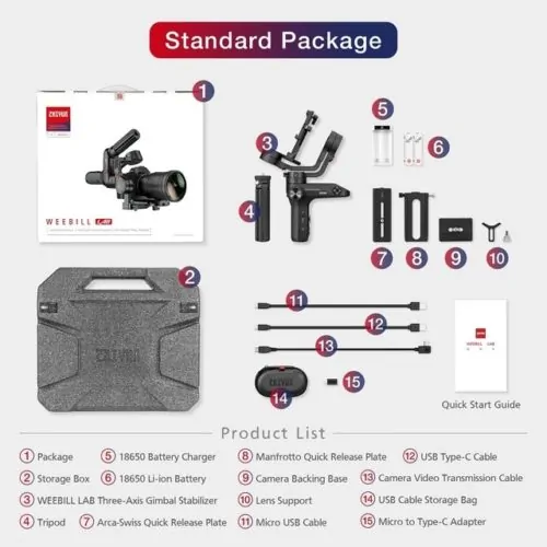 Zhiyun Weebill LAB elektronický stabilizátor pre mini kamery a DSLR (výroba ukončená)