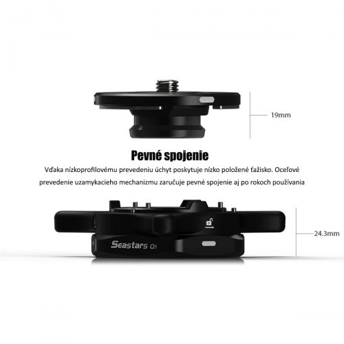 iFootage Seastars Q1 rýchlupínací úchyt (quick release plate) - sada