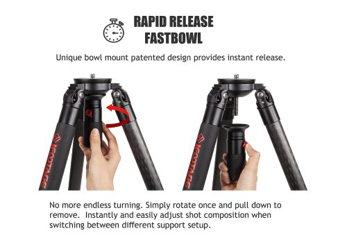 iFootage Gazelle Fastbowl Tripod TC7, statívove nohy z uhlíkových vlakien