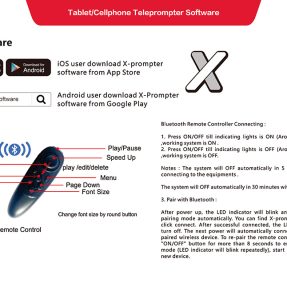 Teleprompter pre iPad až do 12" s adaptérom aj pre telefóny. V pevnom kufry.