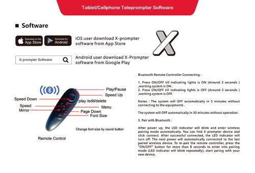 Teleprompter pre iPad až do 12" s adaptérom aj pre telefóny. V pevnom kufry.