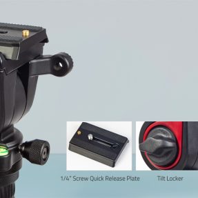 Swit Aluminum Camera Tripod KIT, with SWIT TH50 Fluid Video Head, 5kg Payload, Soft Bag