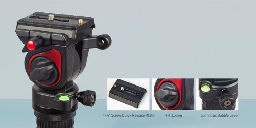 Swit Aluminum Camera Tripod KIT, with SWIT TH50 Fluid Video Head, 5kg Payload, Soft Bag