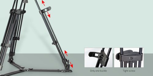 Swit Camera Tripod KIT, Carbon-fiber with TH150 Fluid Video Head