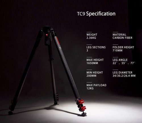 iFootage Gazelle Fastbowl Tripod TC9, statívove nohy z uhlíkových vlakien
