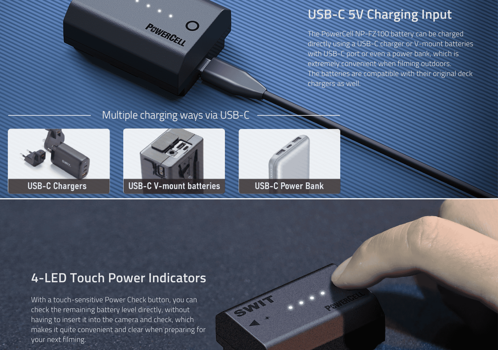 PowerCell NP-FZ100 | USB-C, kapacitou 16Wh, 