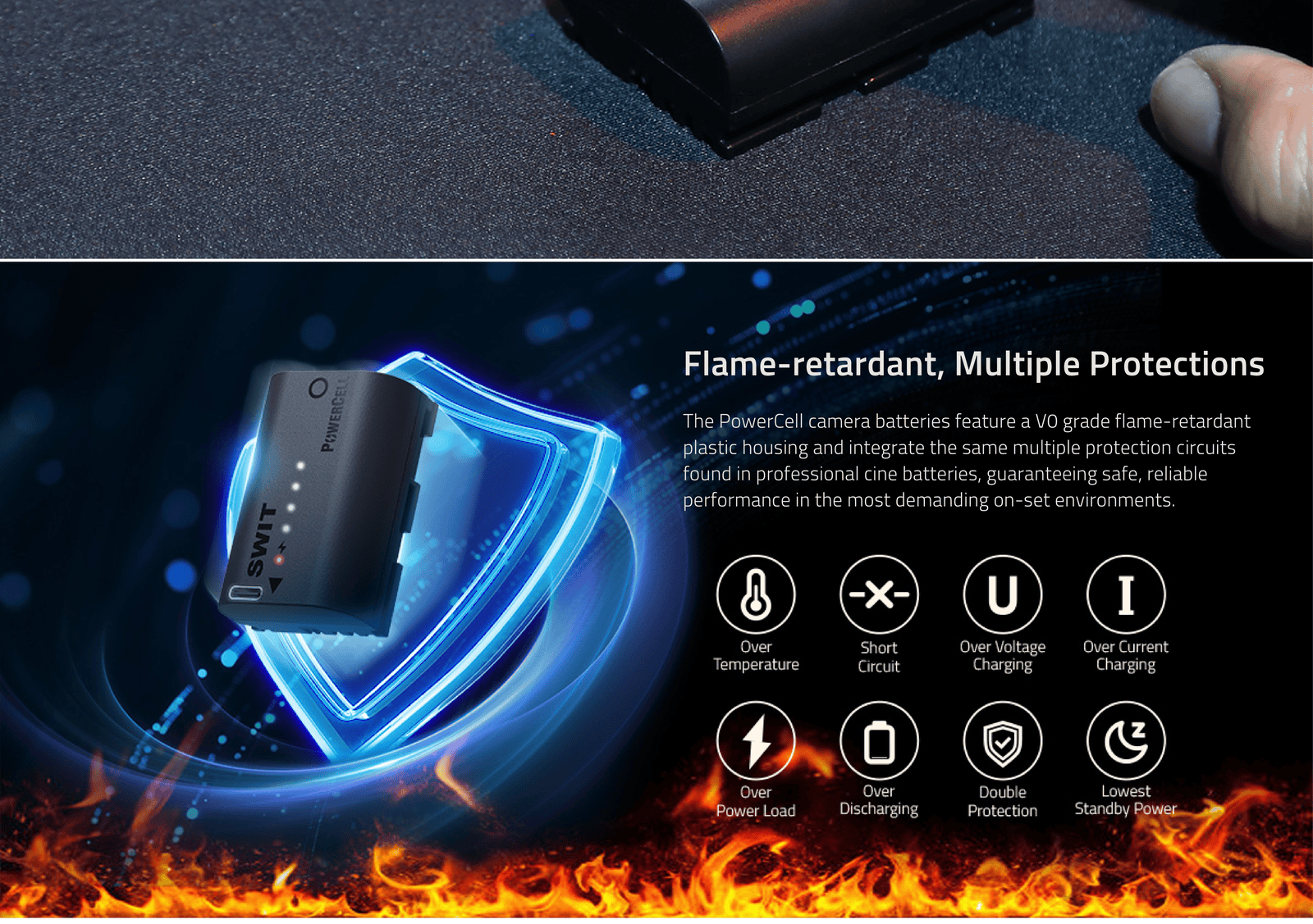 PowerCell LP-E6P | USB-C LE-E6P 16Wh longer running-time battery with indicators, 