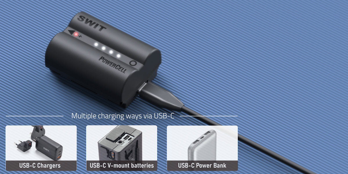 PowerCell NP-W235 | USB-C NP-W235 16Wh, longer running-time battery with indicators, 