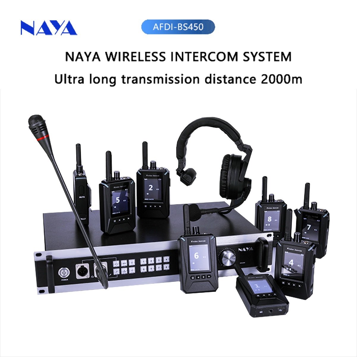 NAYA AFDI-BS450 Full-duplex bezdrôtový IP intercom systém 2000m NLOS